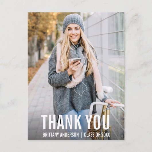 Abschluss Vielen Dank, Modernes Foto Postkarte WBB (Vorderseite)