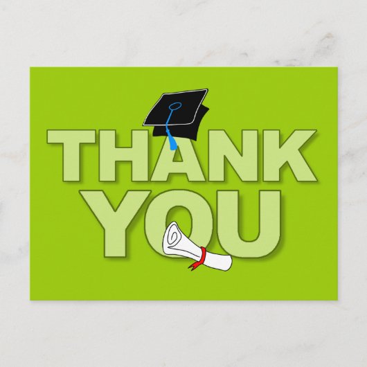 Abschluss Vielen Dank Postcard Diploma 2 Postkarte (Vorderseite)