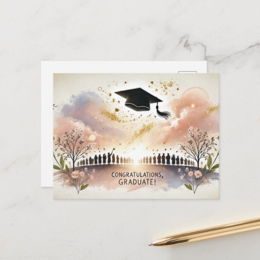 Abschluss Vielen Dank, Postkarte (Vorderseite/Rückseite Beispiel)