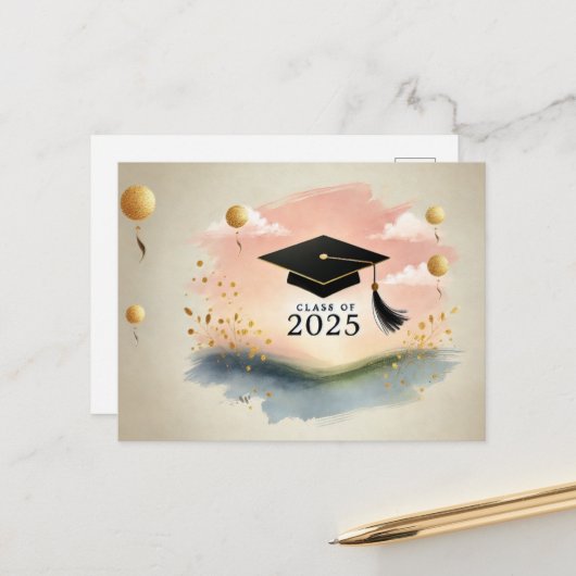 Abschluss Vielen Dank, Postkarte (Vorderseite/Rückseite Beispiel)