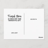 Abschluss Vielen Dank, Postkarte (Rückseite)