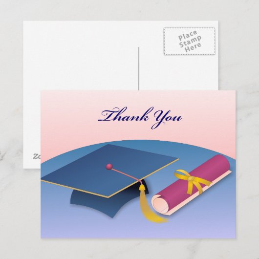 Abschluss Vielen Dank, Postkarte (Vorne/Hinten)