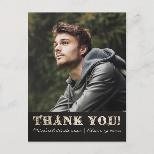 Abschluss Vielen Dank, Postkarte | Gold (Vorderseite)