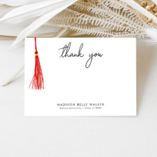 Abschluss Vielen Dank Red Tassel Dankeskarte