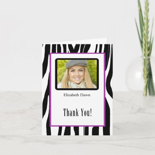 Abschluss Vielen Dank, Zebra Fotokarte Dankeskarte (Vorderseite)