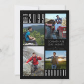 Abschluss Vier Fotos Schwarz-weiß Ankündigung (Vorderseite)