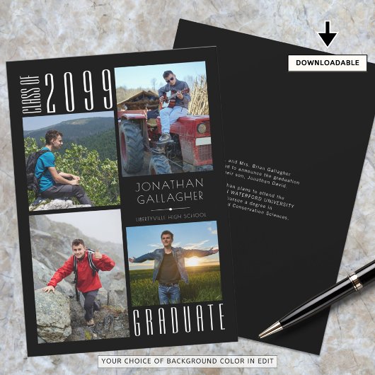 Abschluss Vier Fotos Schwarz-weiß Ankündigung