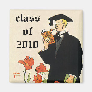 Abschluss Vintage, Absolvent liest ein Buch Magnet