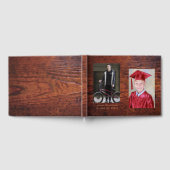 Abschluss Vintage Holzkörnerkleidung Foto Gästebuch (Voll)