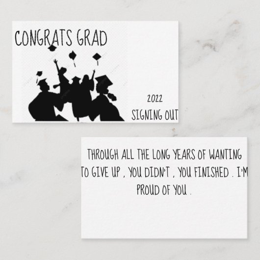 Abschluss Visitenkarte (Vorne/Hinten)