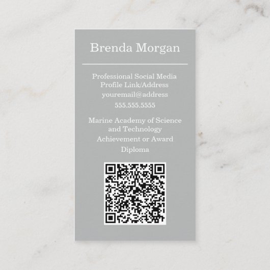 Abschluss-Visitenkarte Visitenkarte (Rückseite)