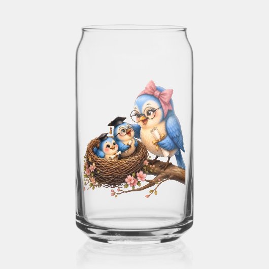 Abschluss-Vogel-Trinkglas-Set Glas (Vorderseite)