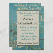 Abschluss von Mandelblüten Einladung (Vorne/Hinten)