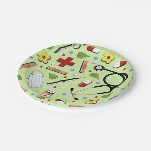 Abschluss von Medizinschulen Papier Teller (Schrägansicht)