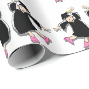 Abschluss von Zwillingsmädchen Geschenkpapier