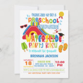 Abschluss-Vorschule Wasserrutsche Party - Junge Einladung (Vorderseite)