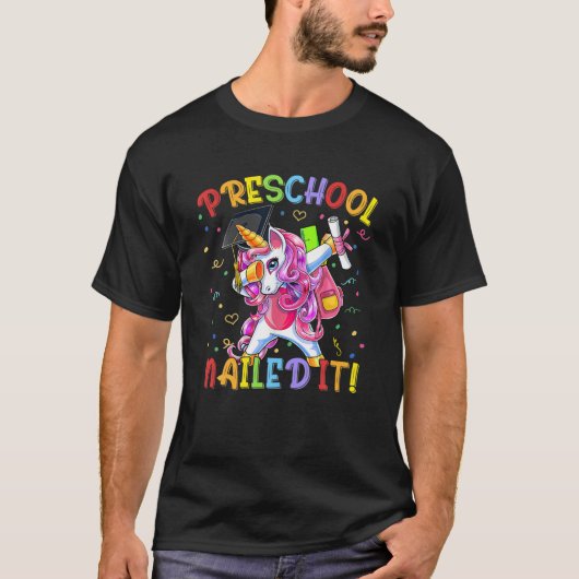 Abschluss-Vorschulklasse 2021 Dabbing Unicorn T-Shirt (Vorderseite)