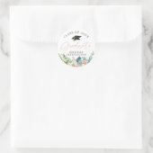 Abschluss Wasserfarbenfrohe Rosa Blütenblume Runder Aufkleber (Tasche)