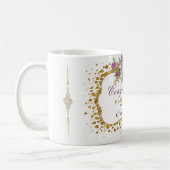 Abschluss Watercolor Glitzer Blume Gold Confetti Kaffeetasse (Links)