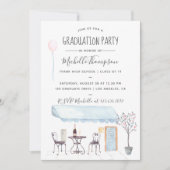 Abschluss Watercolor Paris Einladung (Vorderseite)