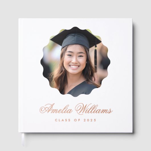 Abschluss weiß oder farbiges Foto Gästebuch (Vorderseite)