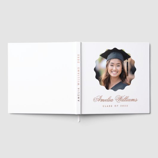 Abschluss weiß oder farbiges Foto Gästebuch (Voll)