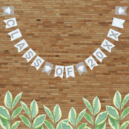 Abschluss Weißes Opal Party Signiert Klasse des Ja Wimpelkette