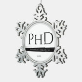 Abschluss White Black Gray Name Jahr PhD Schneeflocken Zinn-Ornament (Rechts)