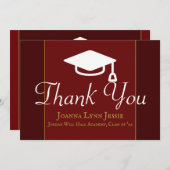 Abschluss White Cap Danke Script Maroon (Vorne/Hinten)