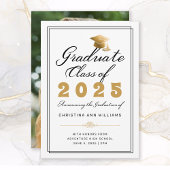 Abschluss White Gold Script Foto Class of 2025 Ankündigung