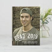 Abschluss White Grunge Foto Ankündigung (Stehend Vorderseite)