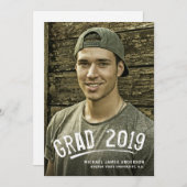 Abschluss White Grunge Foto Ankündigung (Vorne/Hinten)