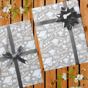 Abschluss White Opal Chic Polka Dot Graduate Geschenkpapier