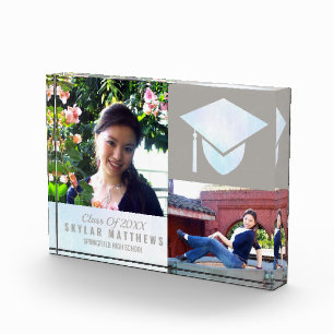 Abschluss White Opal Chic Trendy Keepake Fotoblock