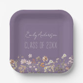 Abschluss Wildblume Lila Grad Moderne Pappteller (Vorderseite)