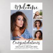 Abschluss Willkommen 4 Foto Script Schwarz-weiß Poster (Vorne)