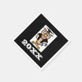 Abschluss Wise Old Owl Abschluss Symbol Napkins Serviette (Ecke)