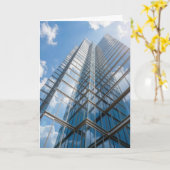 Abschluss-Wolkenkratzer mit Wolkenreflexion Karte (Gelbe Blume)