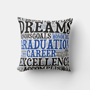 Abschluss Word Cloud Throw Kissen