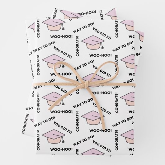 Abschluss Wrapping Paper Flat Sheet Set 3 Geschenkpapier Set (Beispiel)