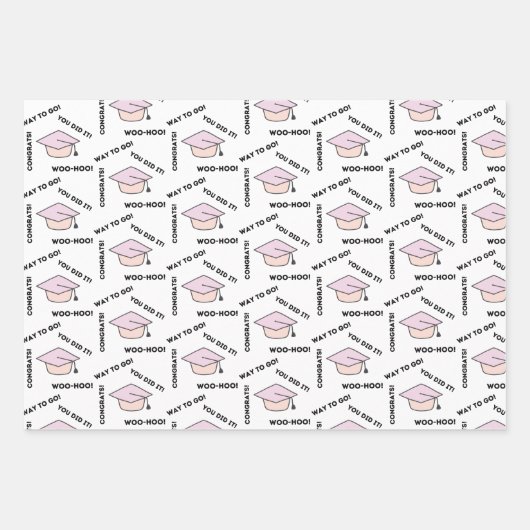 Abschluss Wrapping Paper Flat Sheet Set 3 Geschenkpapier Set (Vorderseite)