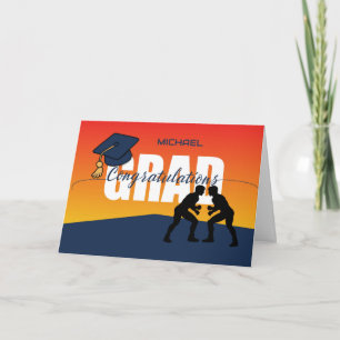 Abschluss Wrestling Athlete Glückwunsch Grad Karte