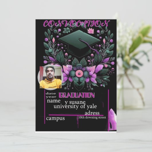 Abschluss wünscht einladung (Stehend Vorderseite)