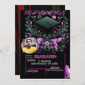 Abschluss wünscht einladung (Vorne/Hinten)