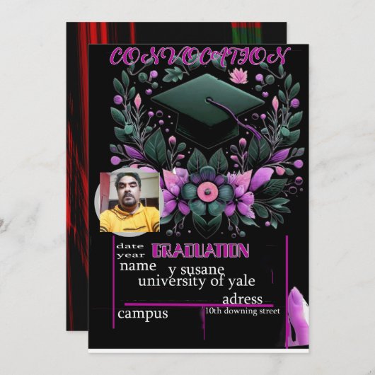 Abschluss wünscht einladung (Vorne/Hinten)