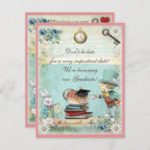 Abschluss-wütendes Hutmacher-Tee-Party Einladung (Vorne/Hinten)