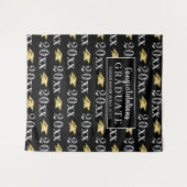 Abschluss Year Metallic Gold Cap Muster Foto Op Wandteppich (Vorderseite (Horizontal))