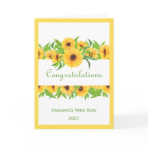 Abschluss Yellow Floral Name Jahr Herzlichen Glück