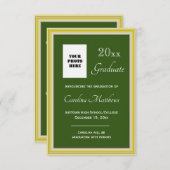 Abschluss Yellow Gold Frame Green Abschluss Ankündigung (Vorne/Hinten)