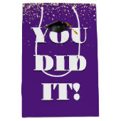 Abschluss "You done It Sign with Confetti" Mittlere Geschenktüte (Vorderseite)